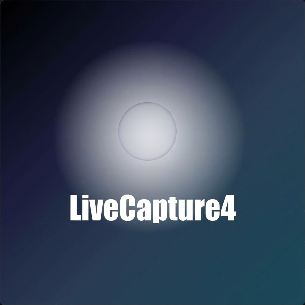 The LiveCapture4 opening screen: a blue-violet eye icon above the LiveCapture4 logo
